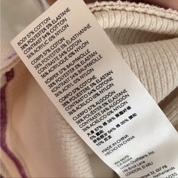 NWT FREE PEOPLE Tan Brown/white thermal sweater - Picture 10 of 11